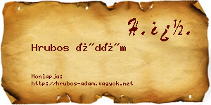 Hrubos Ádám névjegykártya